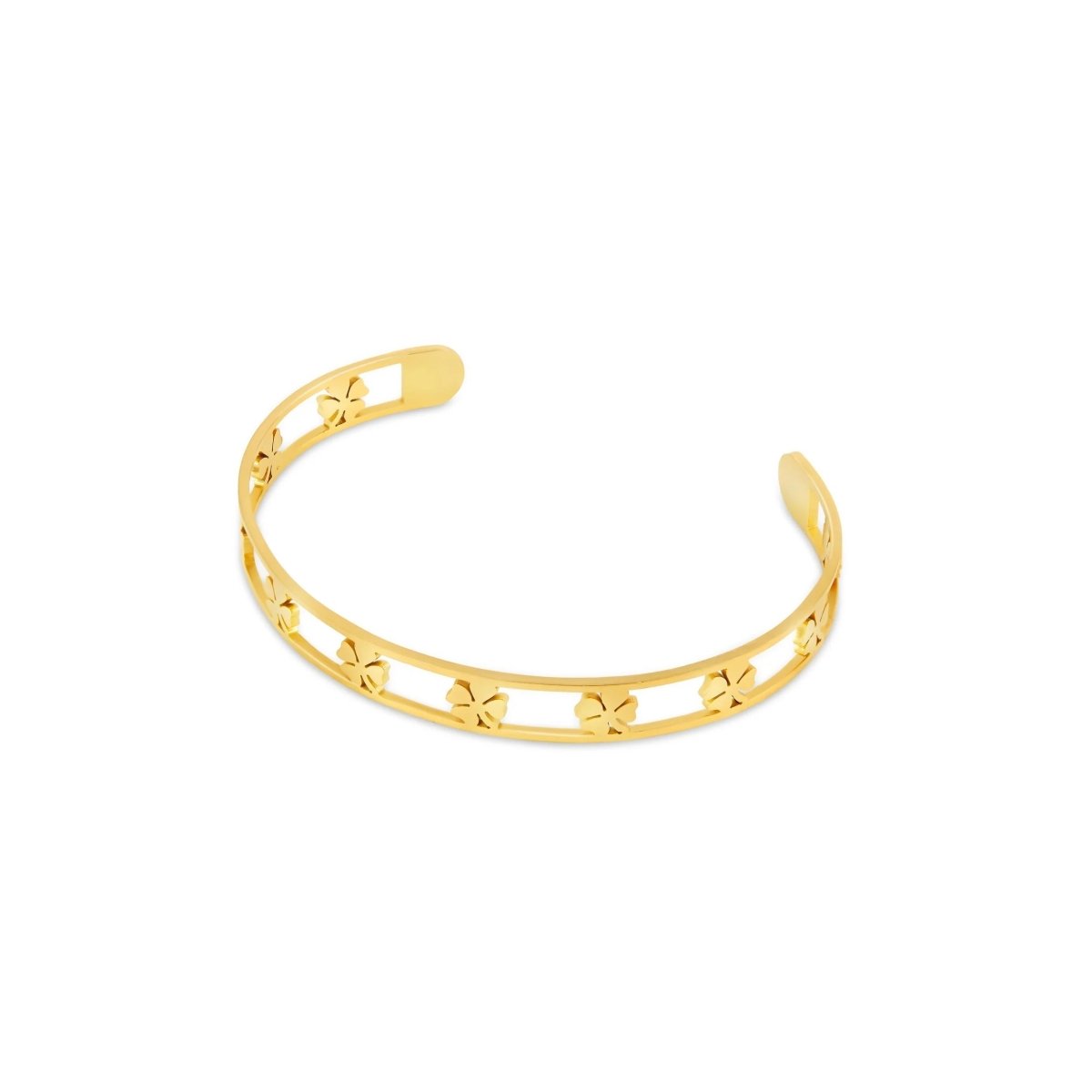 Bracelete Trevo Vazado Banhado em Ouro 18K
